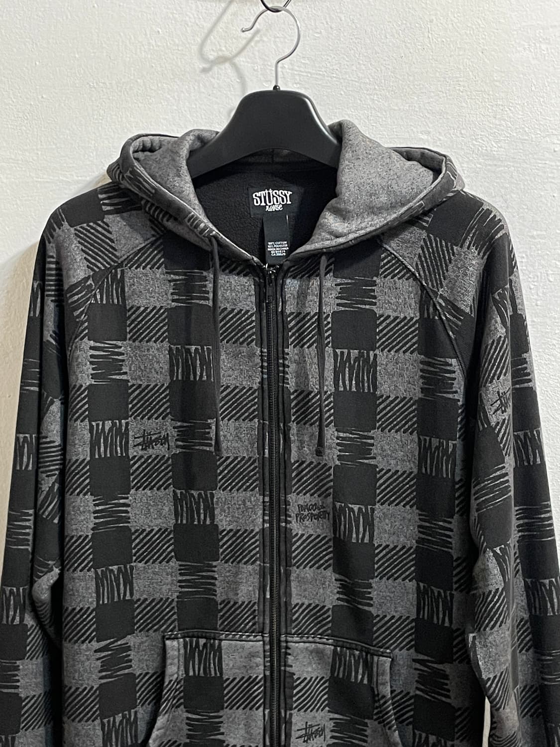 스투시 체크 집업 후드 상품이미지3