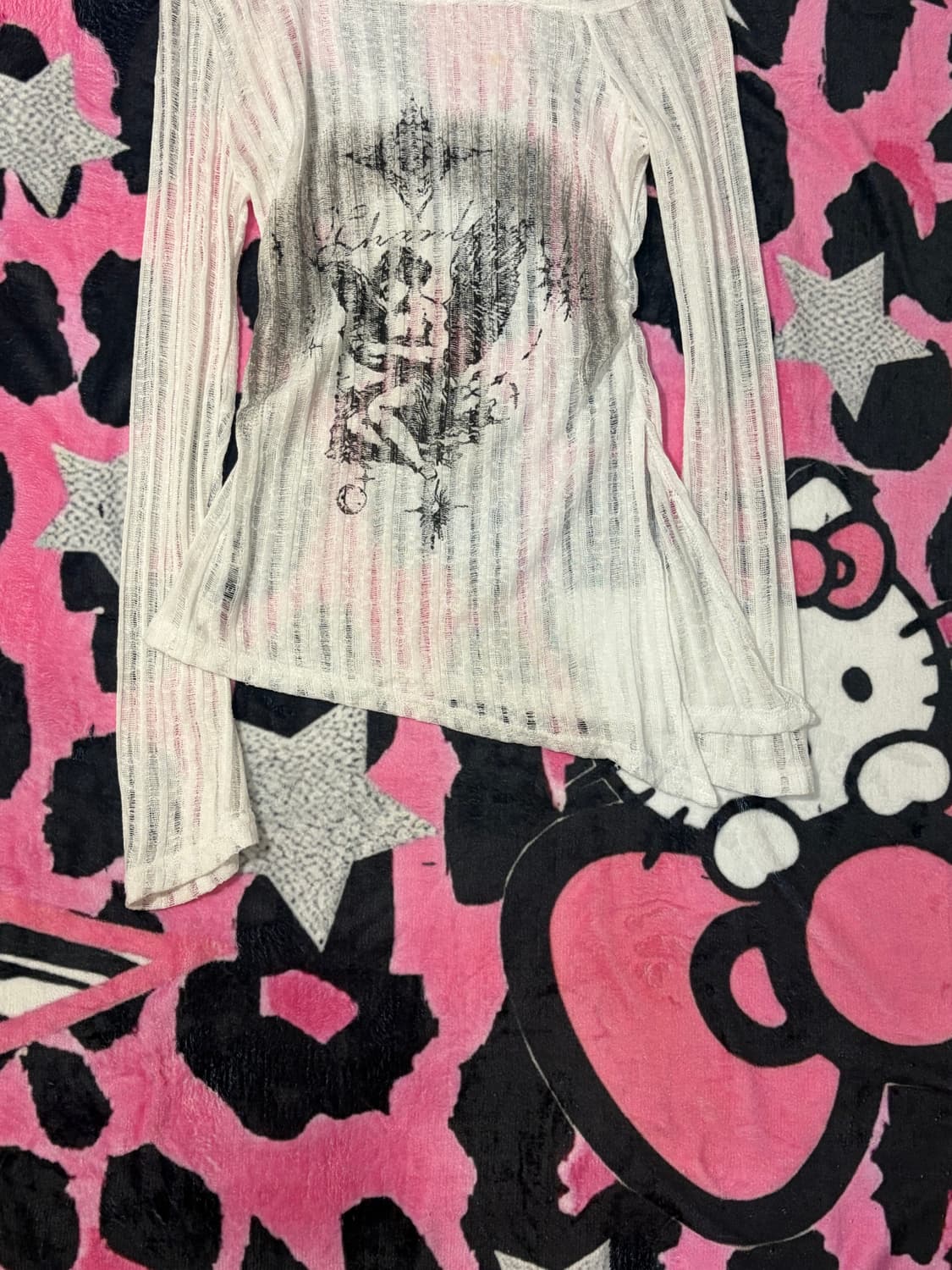 Y2K angel See-through one off-shoulder  상품이미지10