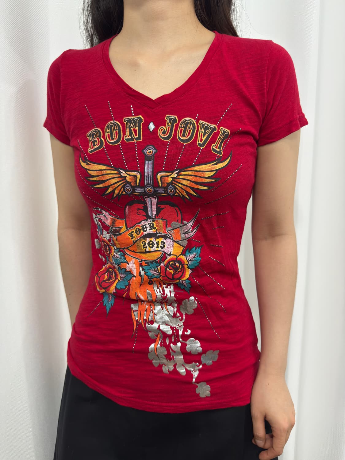 red punk slim top 상품이미지2