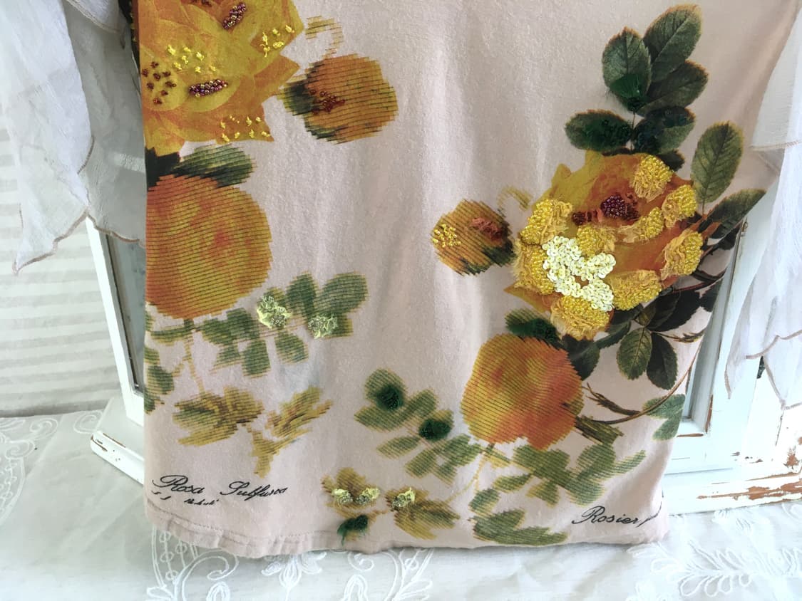 일본빈티지 핑크 페어리 쉬폰 비즈 블라우스 상품이미지6