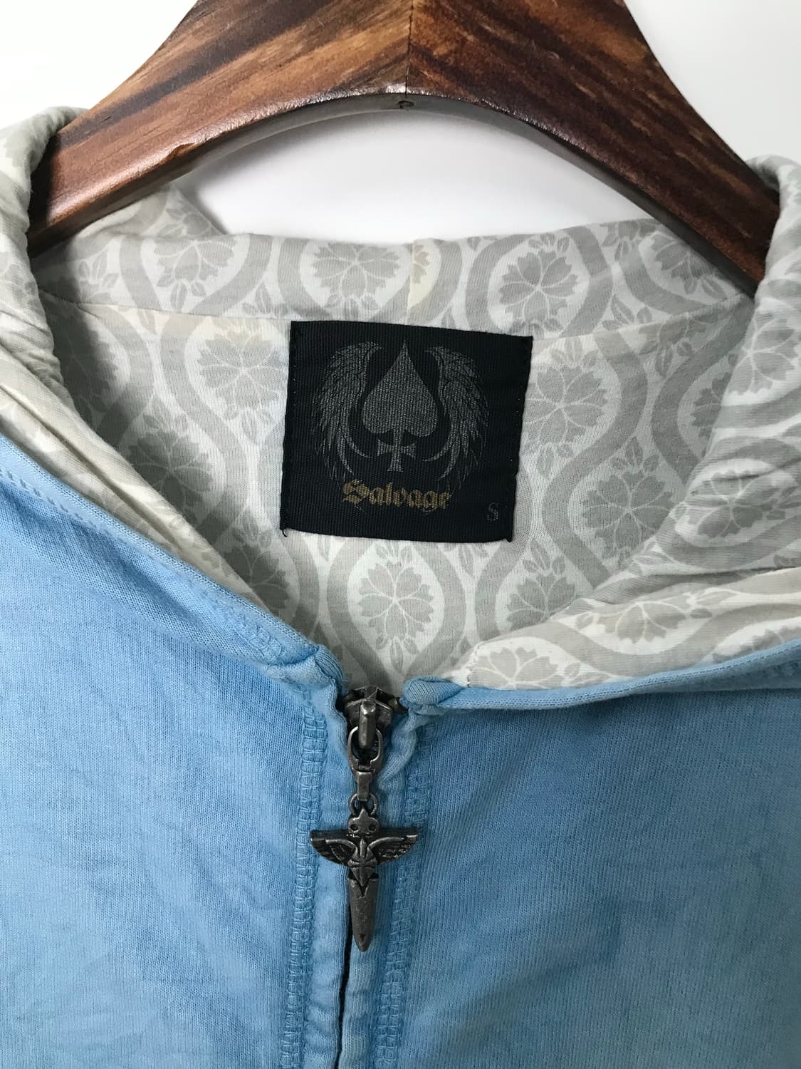 Salvage y2k 와투케 오리엔탈 레더 패치 후드집업 상품이미지8