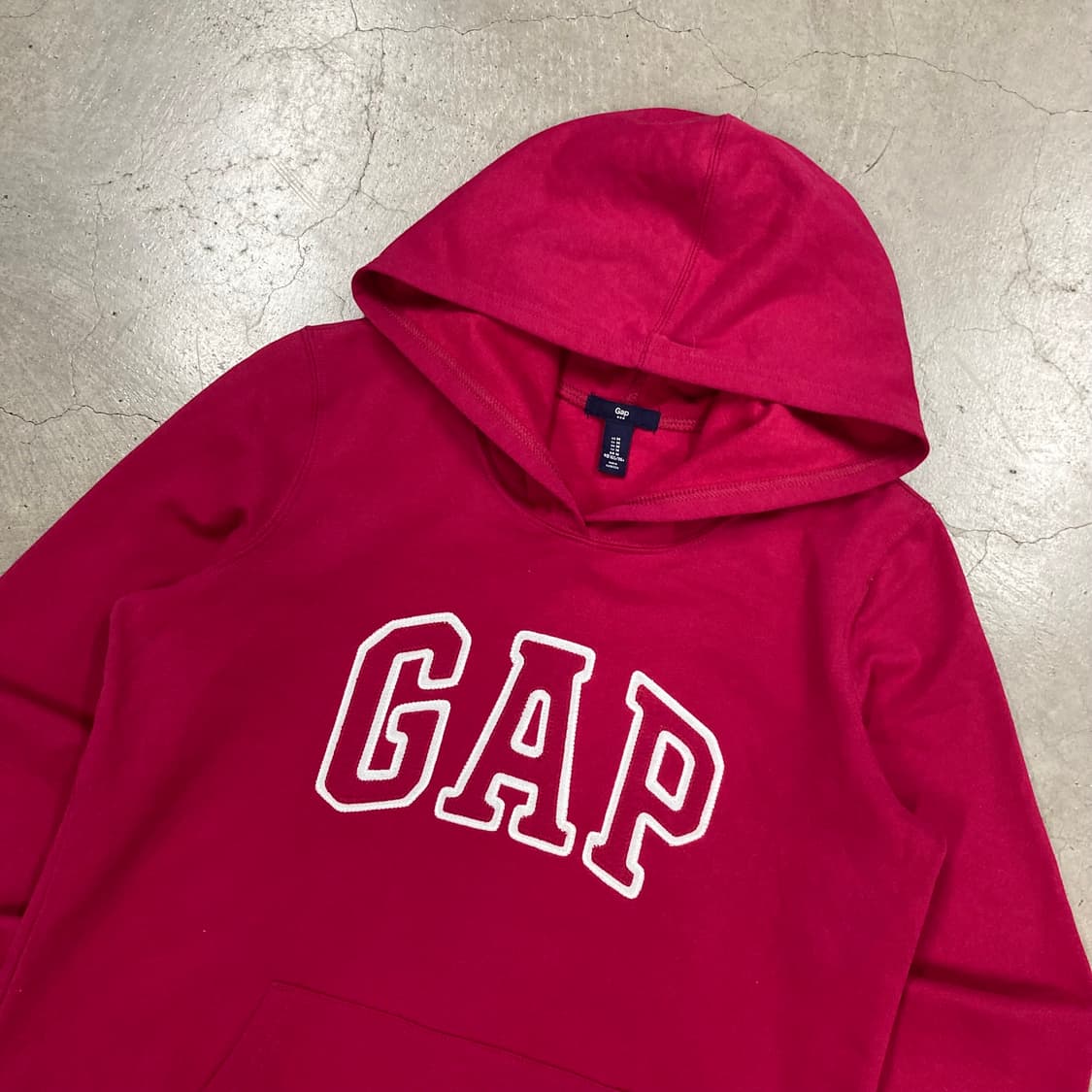 GAP 딥 핑크 컬러 스펠아웃 빅로고 후드티 상품이미지2