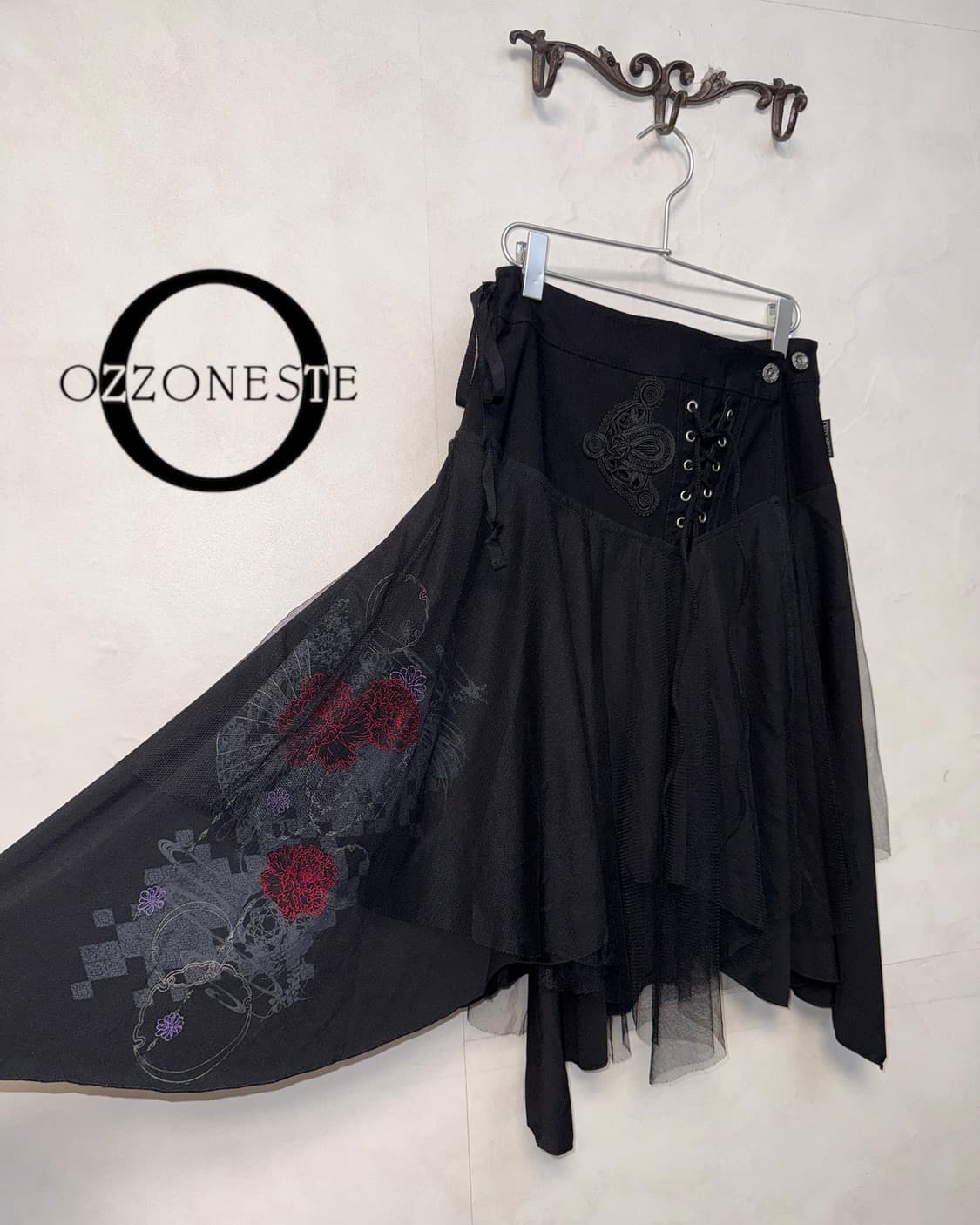 OZZONESTE oriental floral laceup wrap sk 상품이미지1