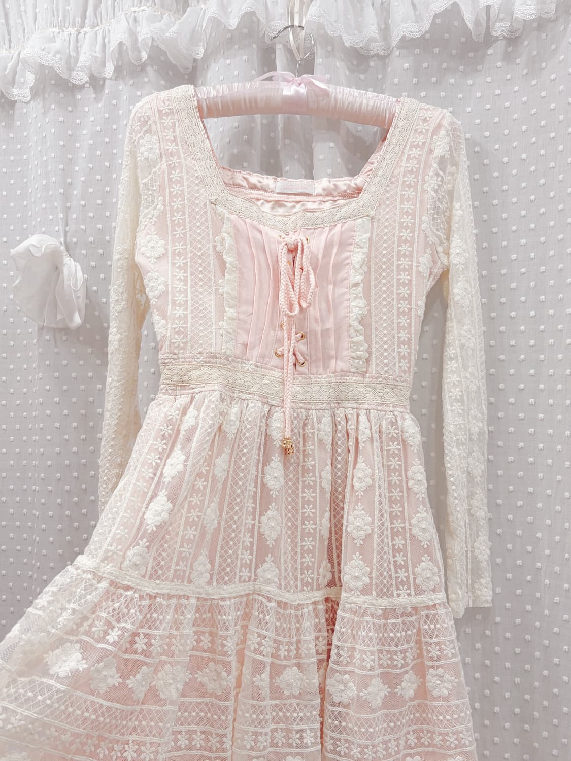 리즈리사 핑크 원피스 히메갸루 빈티지 상품이미지2