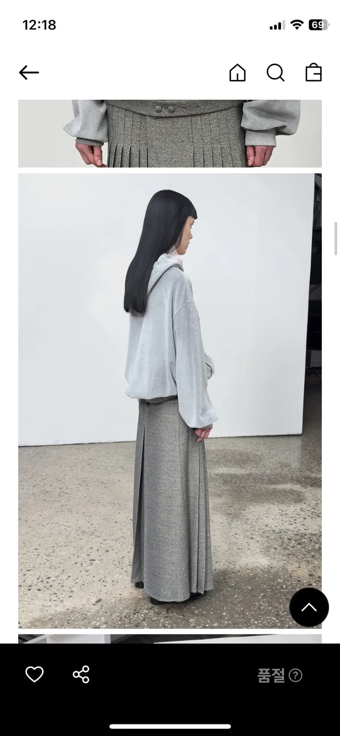 OPEN YY 벨루어 박시 후드집업 (그레이) 상품이미지2