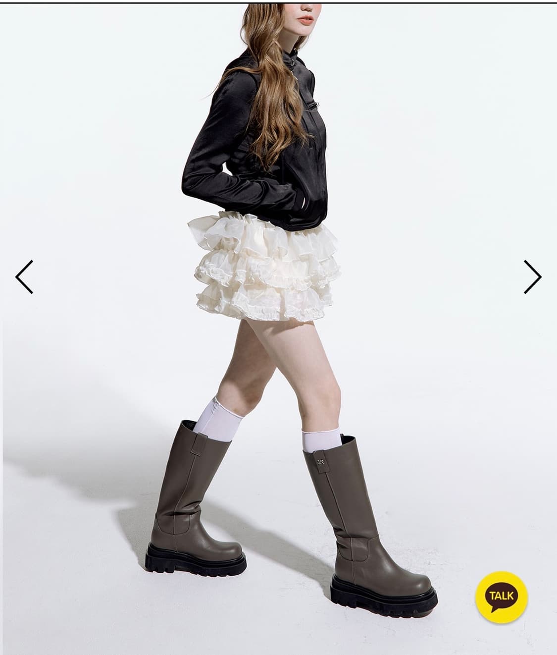 러프넥 튜튜 팬츠 스커트 크림 상품이미지3