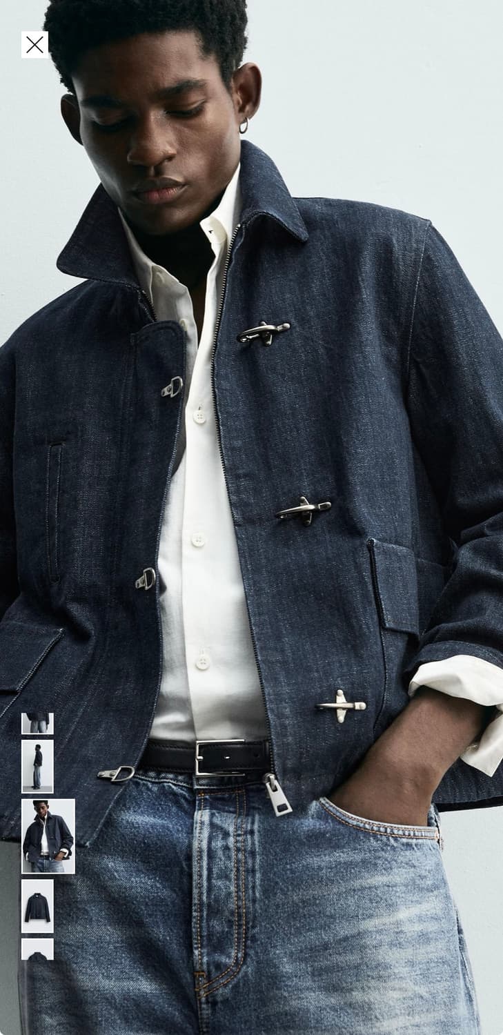 자라 Zara 토글 데님 자켓 M size 새상품 4470/341/40 상품이미지4