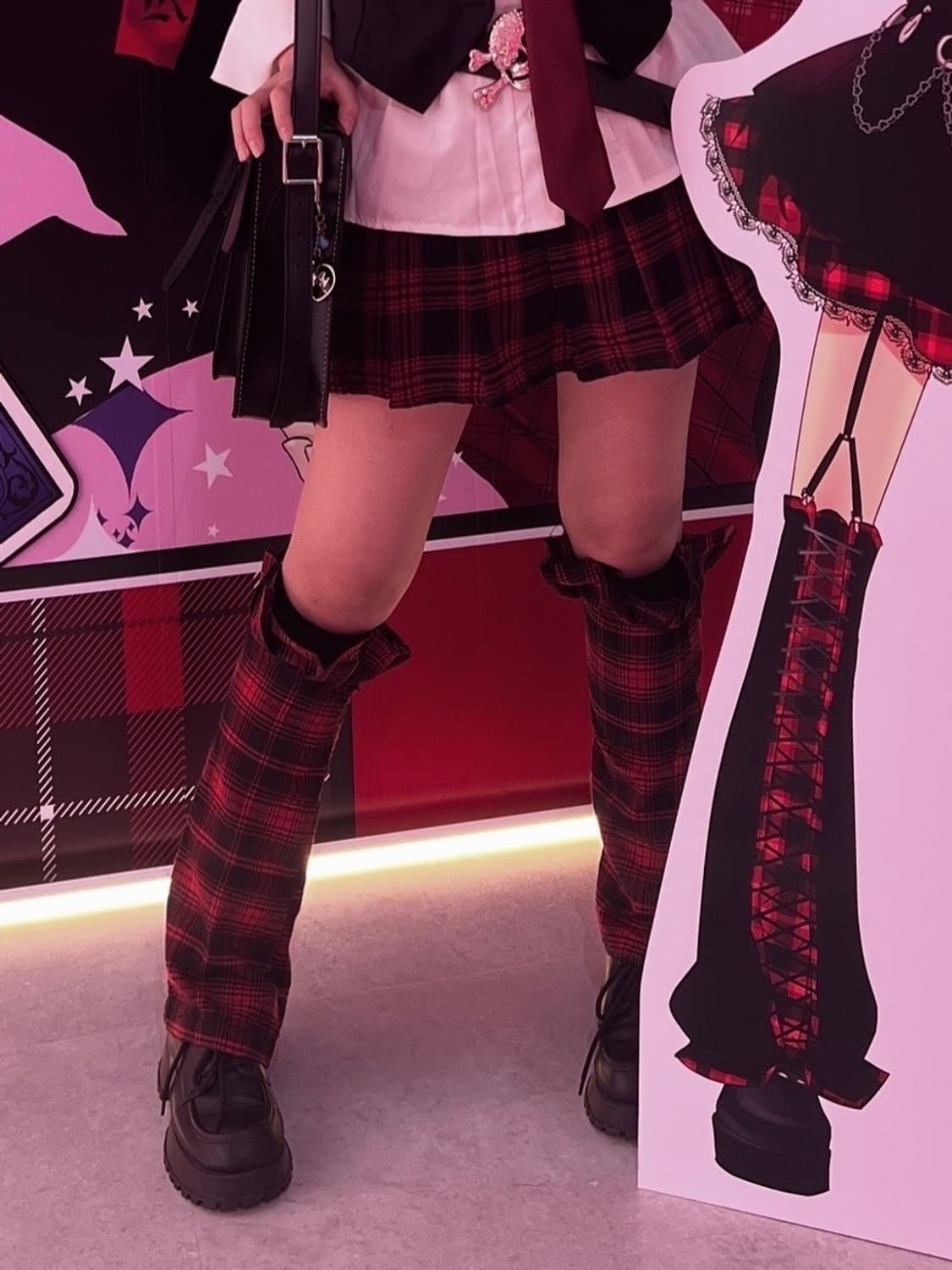 캐캐체 펑크 체크스커트 레그워머 세트 상품이미지2
