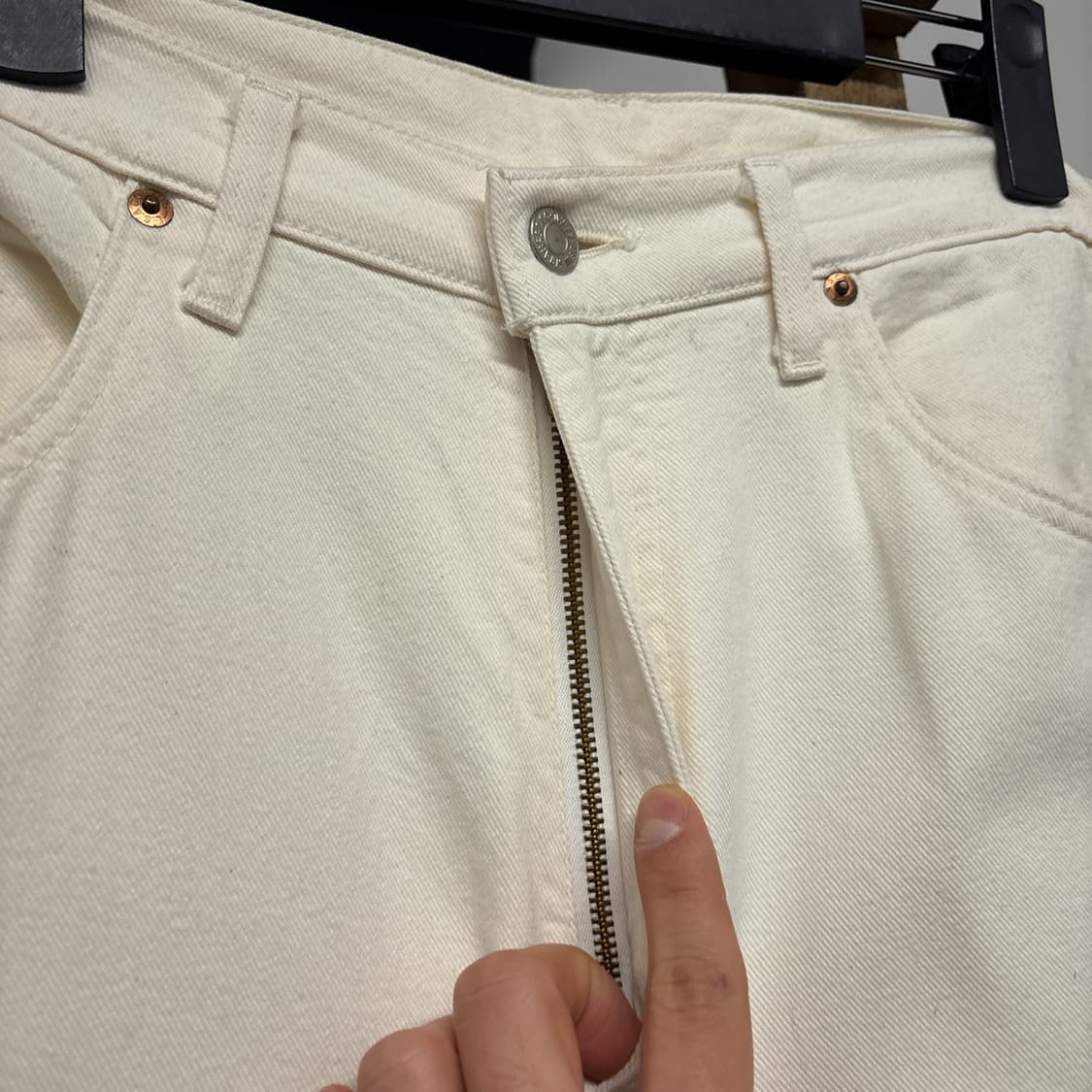 90s 리바이스 515 릴렉스핏 코튼스판 팬츠 아이보리 N947 상품이미지5