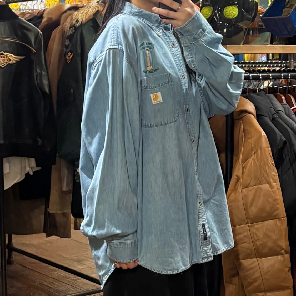 [HI] Carhartt 칼하트 긴팔셔츠 데님 연청 상품이미지4