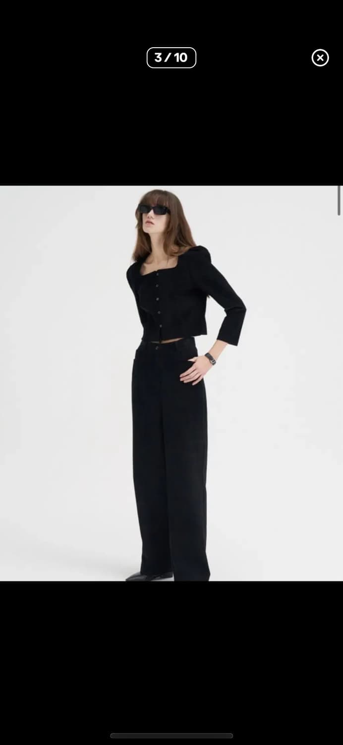 마론에디션 블랙 코듀로이 블라우스 상품이미지2