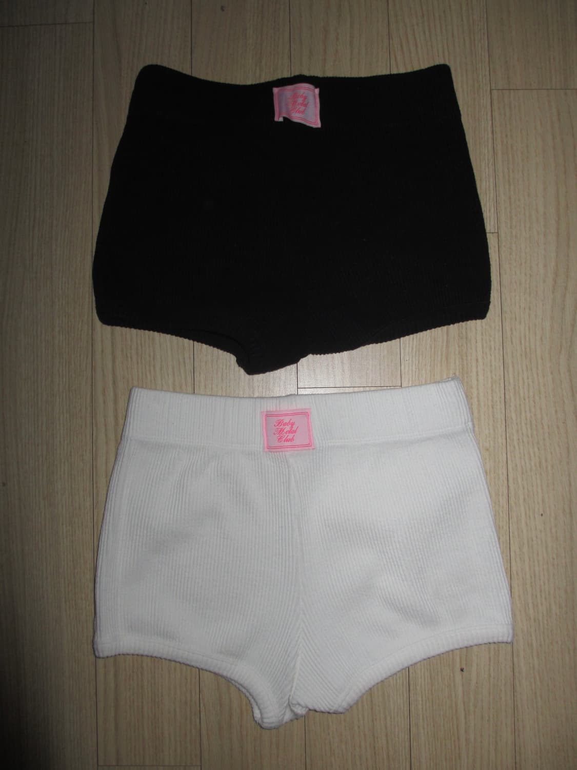 babymetalclub 골지 숏팬츠 블랙/화이트 상품이미지1