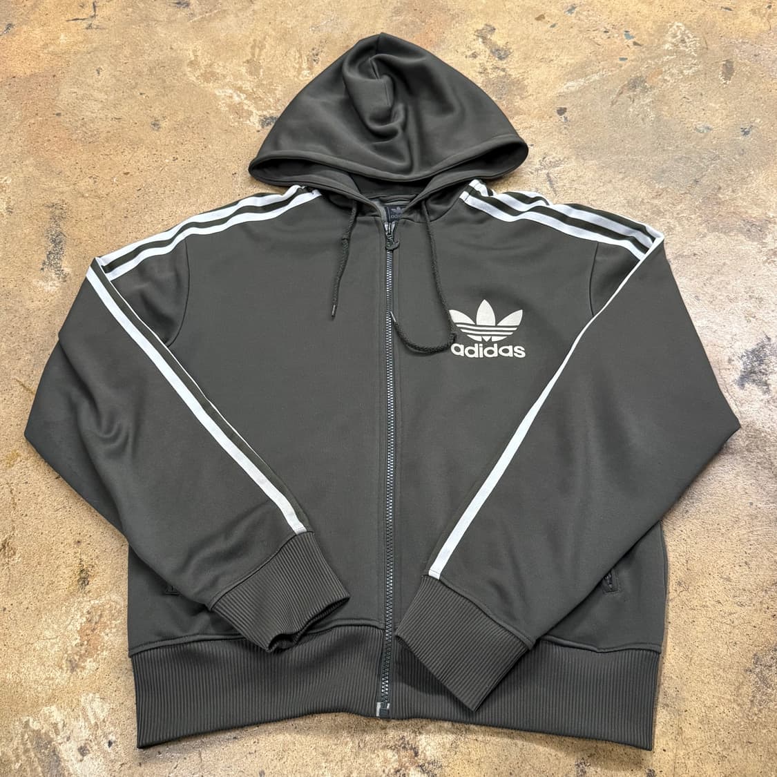 아디다스 카키 후플 플락 후드집업 져지 상품이미지3