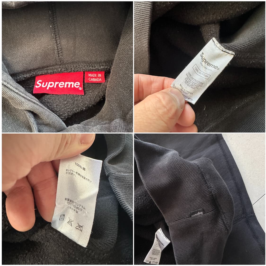 [XL]슈프림 박스로고 후드티 블랙 캐나다메이드 상품이미지5