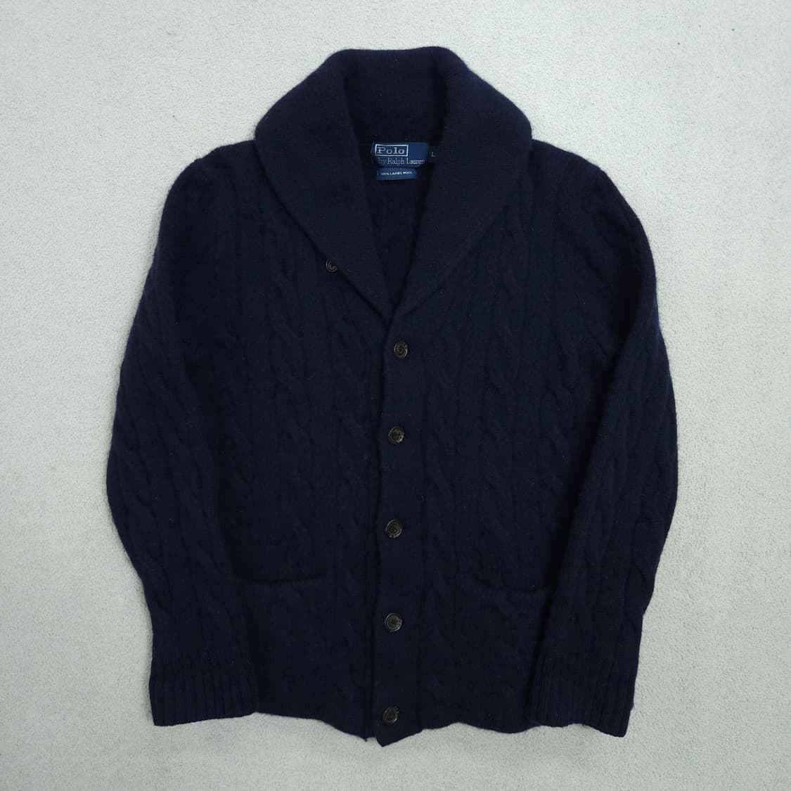 폴로 랄프 로렌 램스울 케이블 숄카라 가디건 L 상품이미지2