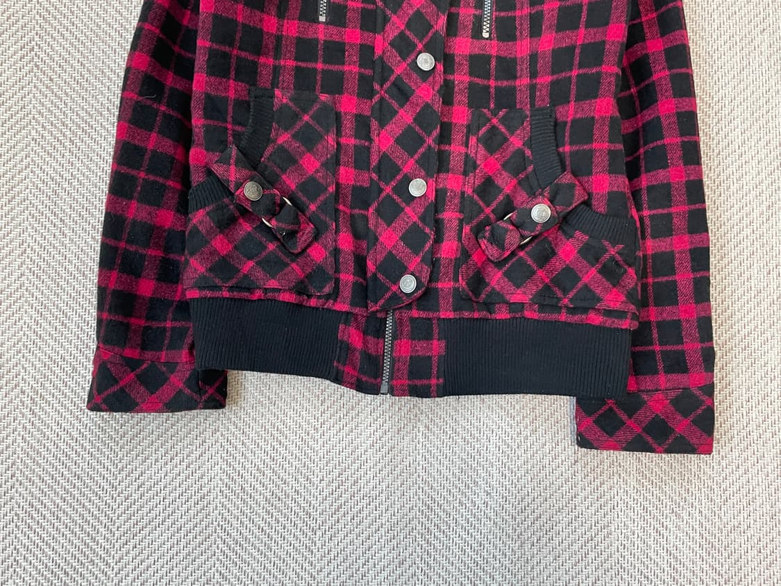 빈티지 체크 패턴 블루종 자켓 goa y2k J03663 상품이미지2