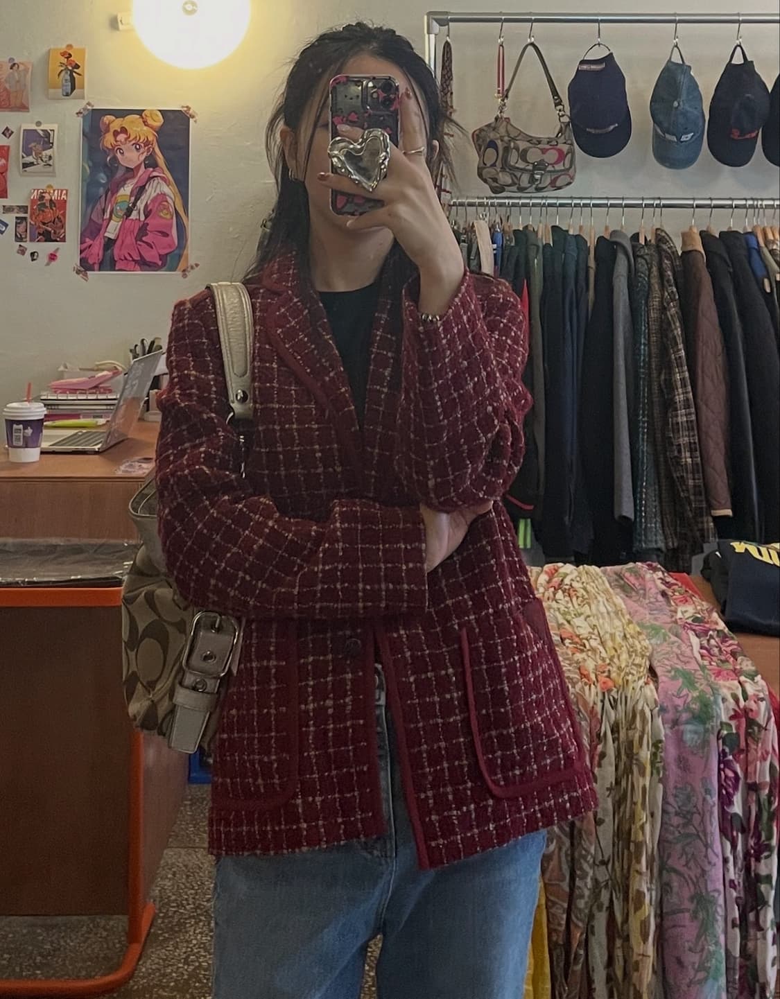 버건디 트위드 자켓 [무배] 상품이미지2