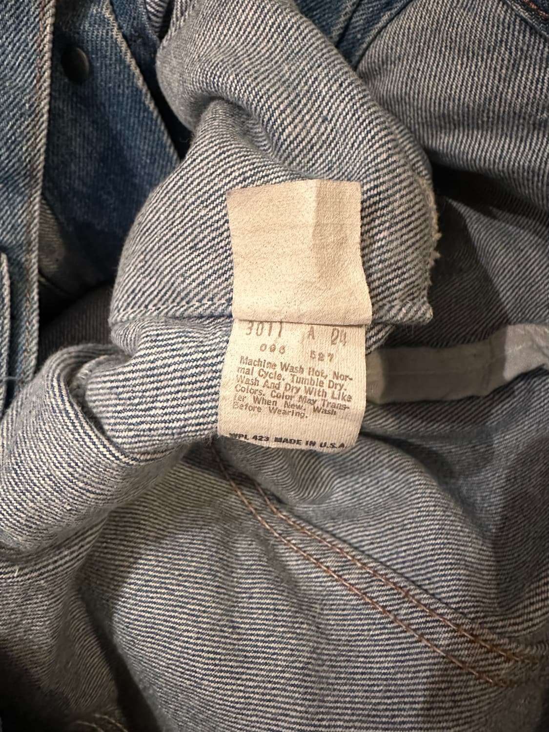 80s USA 빈티지 리바이스 71506 3세대 데님 트러커 자켓 상품이미지7