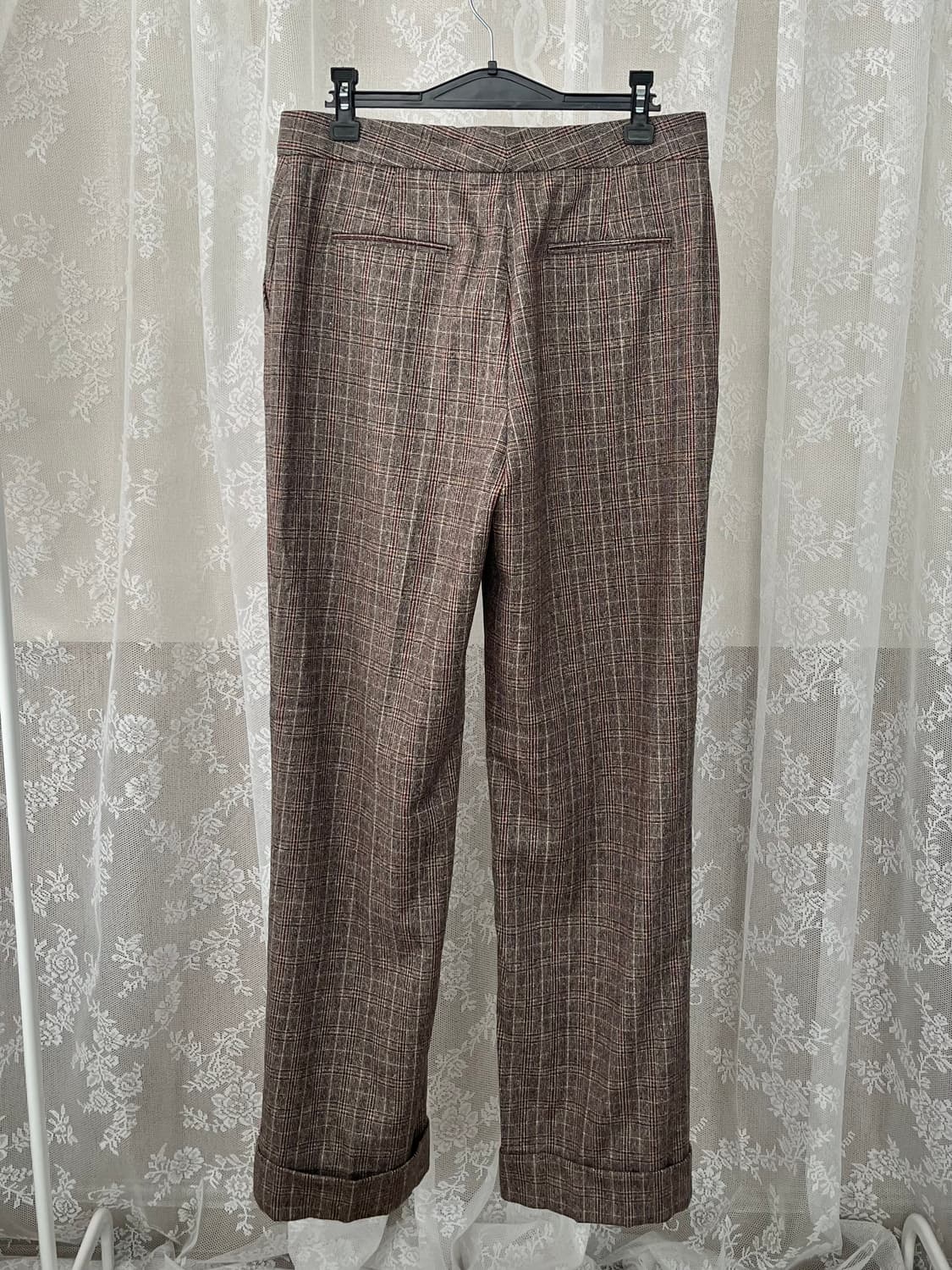 40) 마시모두띠 울 체크 슬랙스 브라운 상품이미지2