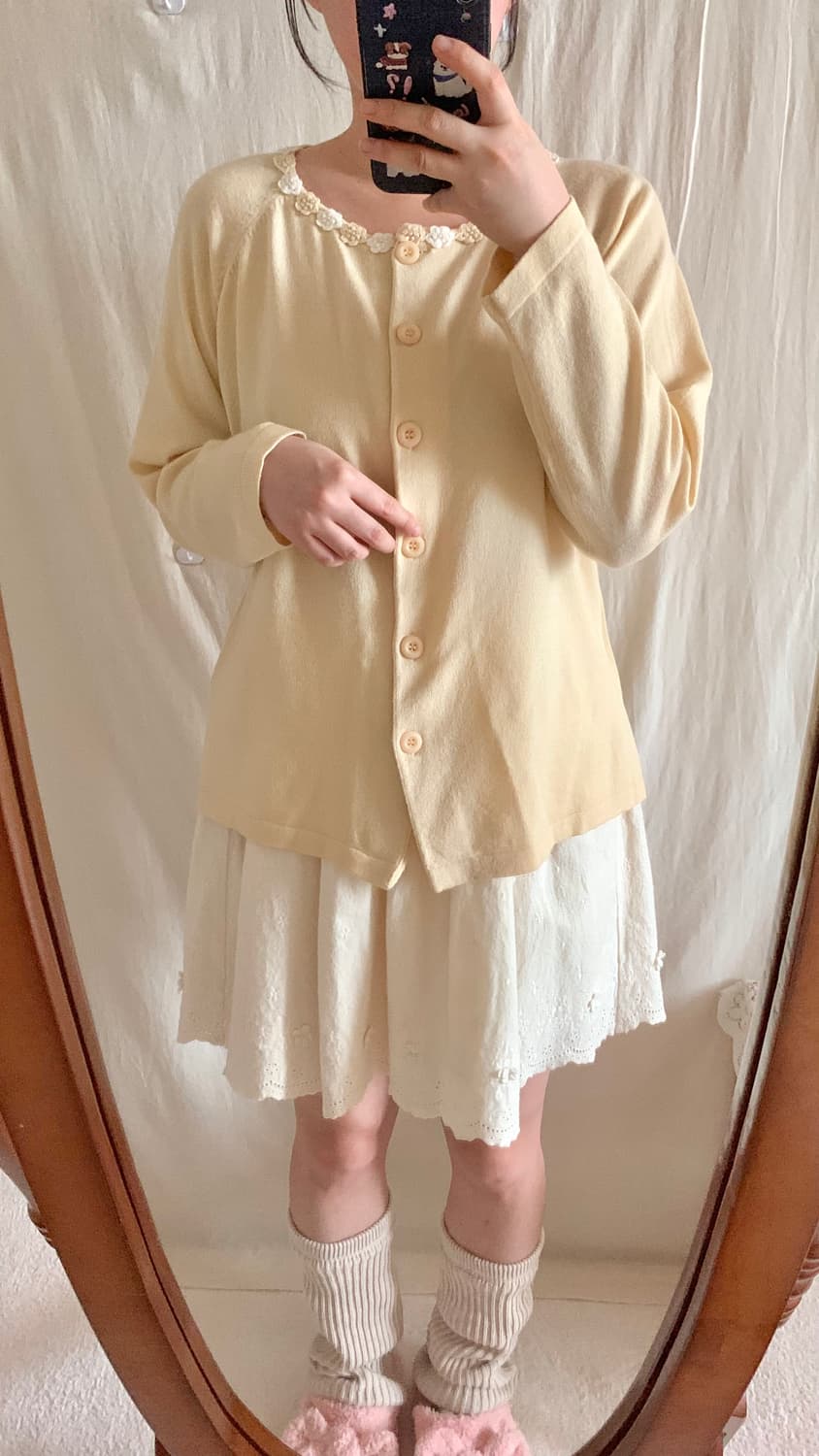 연노랑 플라워 가디건 상품이미지4