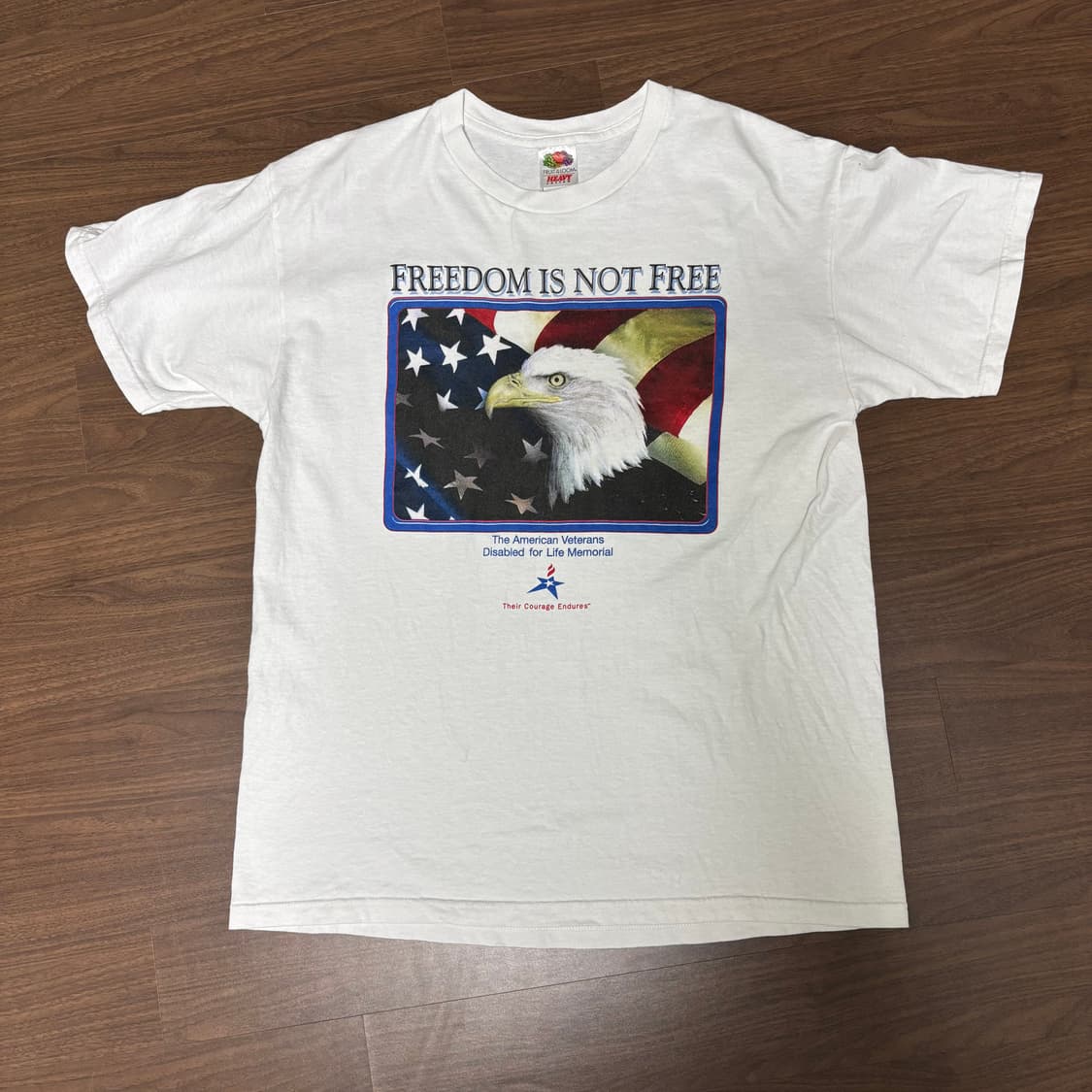 빈티지 프룻오브더룸 FREEDOM IS NOT FREE 반팔 티셔츠 L 상품이미지1