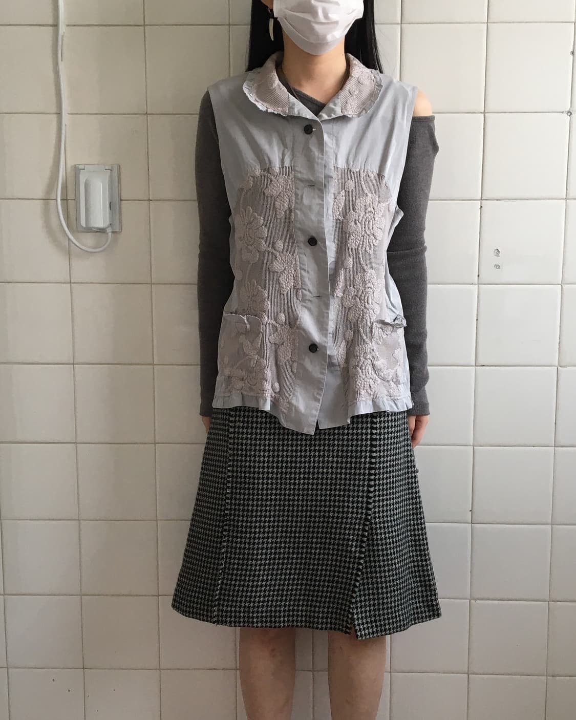 Flower pattern layer vest 상품이미지1