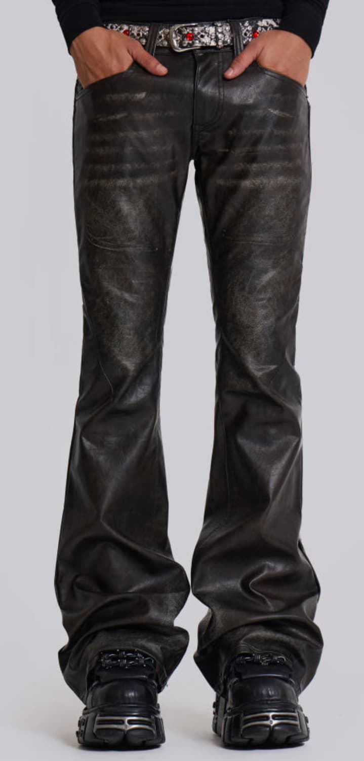 Jaded Man 제이디드런던 워시드 블랙 PU 드리프트 진 상품이미지1