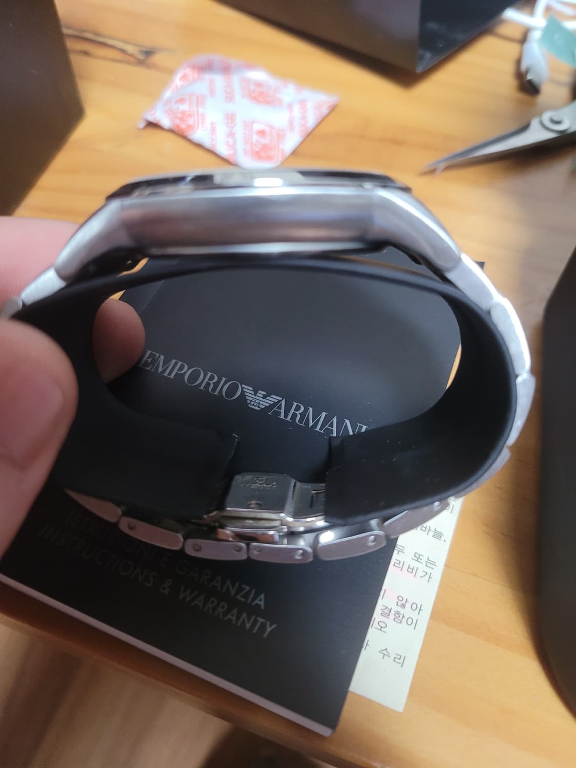알마니 남성용 크로노 메탈시계(정품) 상품이미지4
