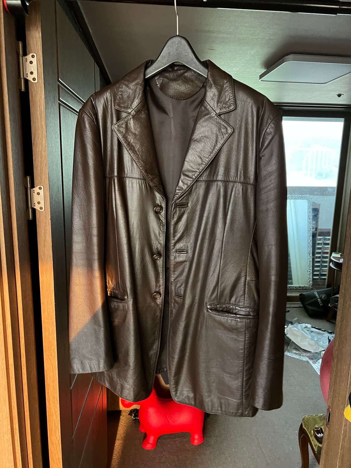 빈티지 브라운 가죽 블레이저 (소가죽) 상품이미지1