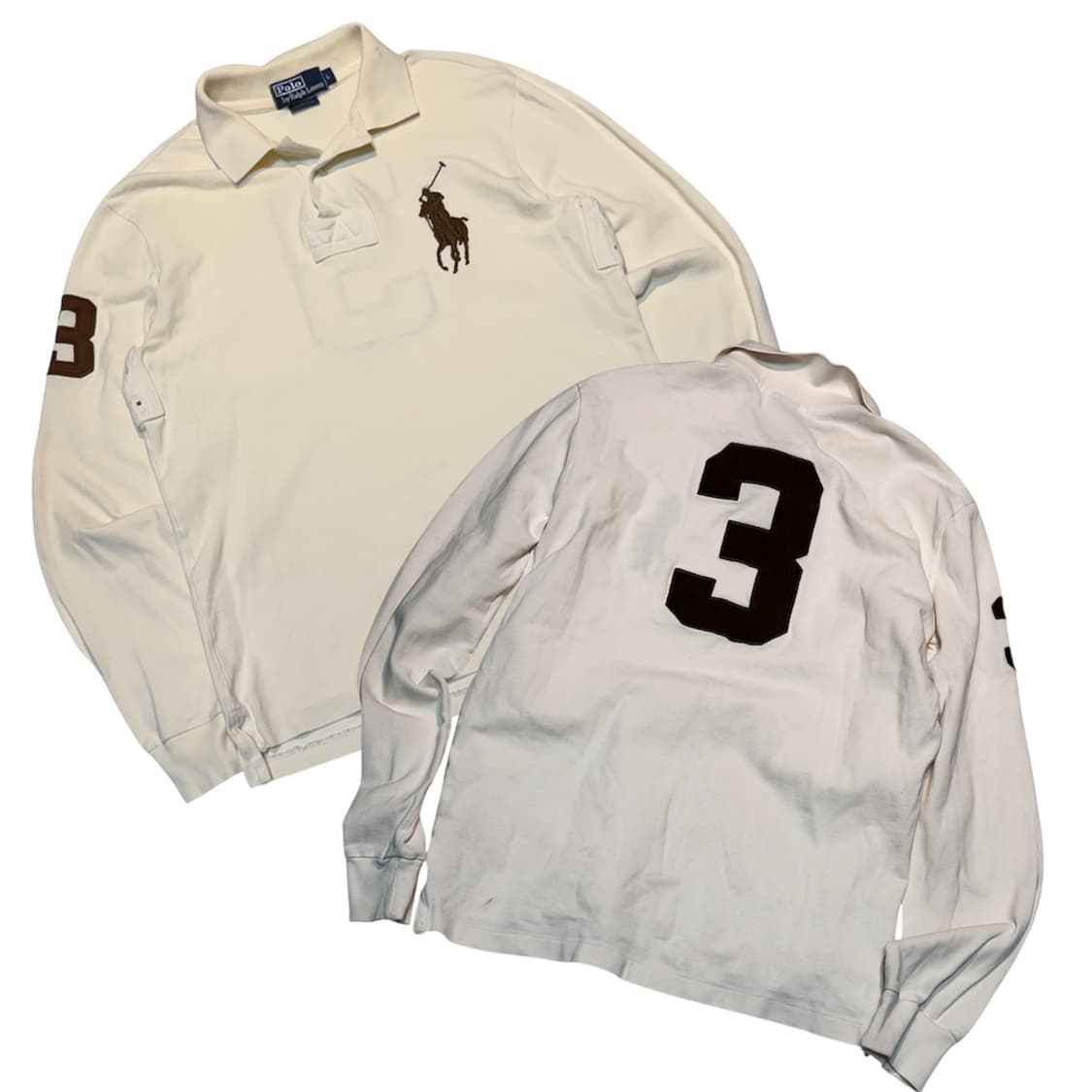 폴로 빅포니 치프키프 롱슬리브 카라티 아이보리 브라운 상품이미지1