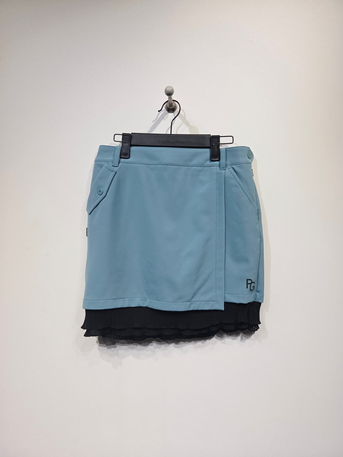 파리게이츠 스마일 패치 언발 플리츠 골프 스커트 민트 상품이미지2