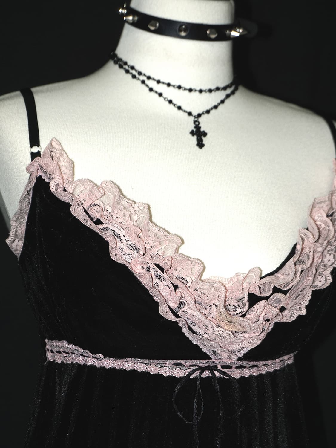 (rose fanfan) gyaru lace velvet top  상품이미지3