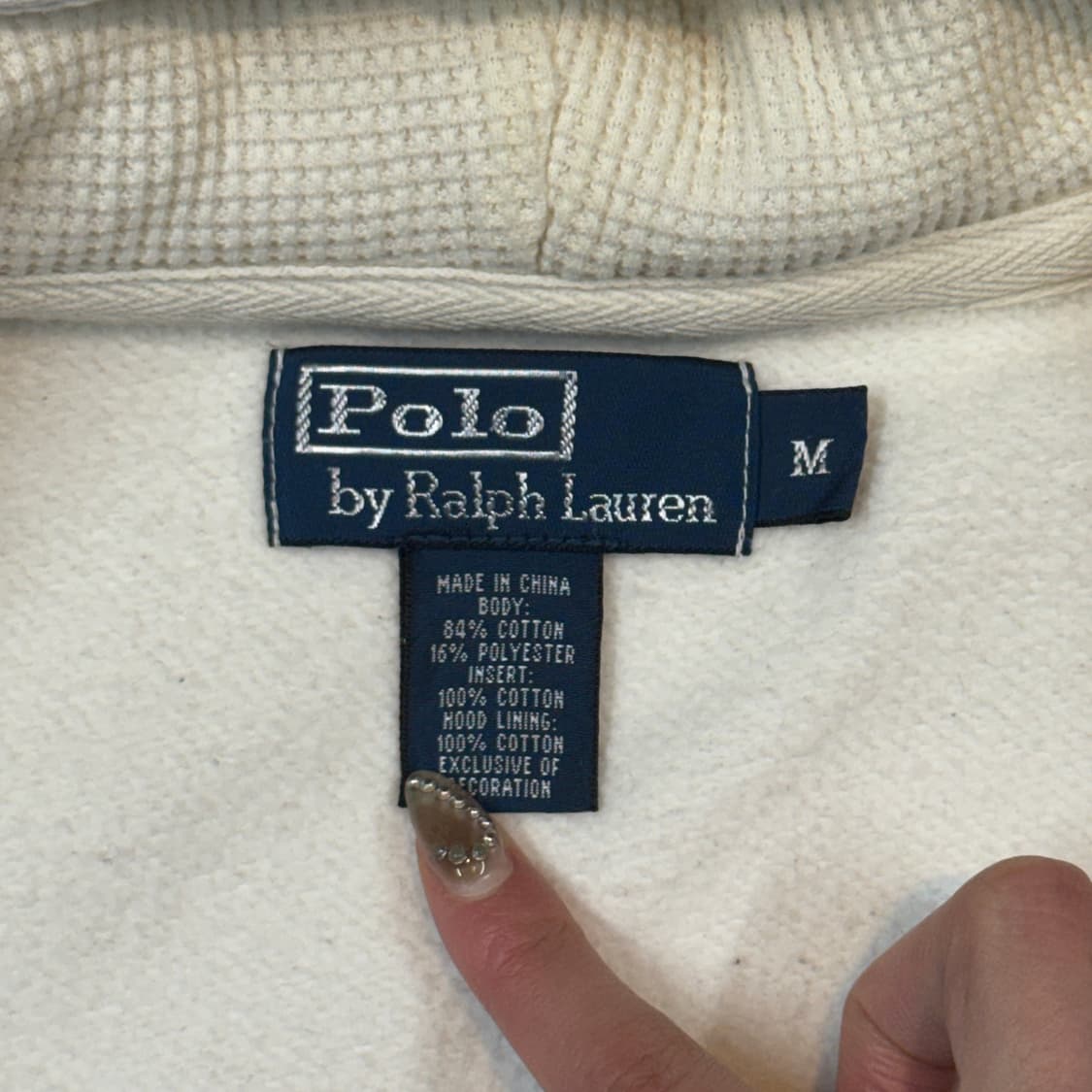 M) 폴로 랄프로렌 두산 후드집업 화이트/그린포니 상품이미지7