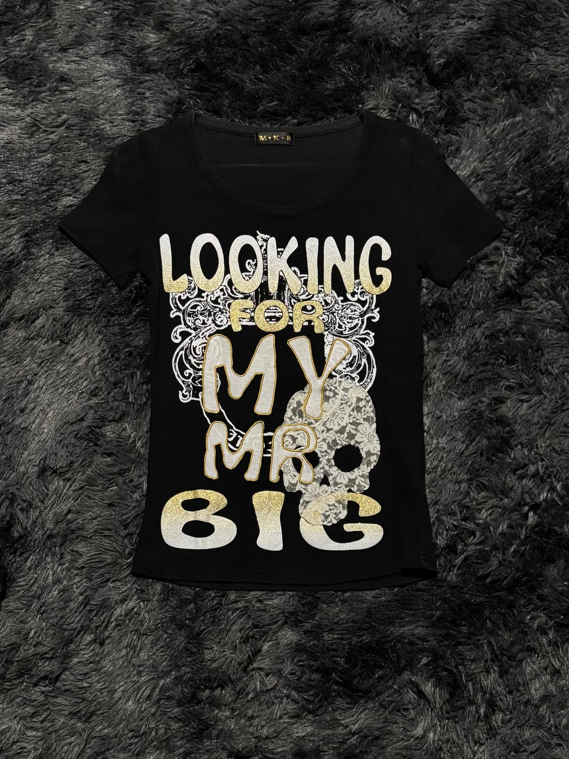 M.K.R. 스컬 레이스 레터링 반팔 티셔츠 상품이미지3