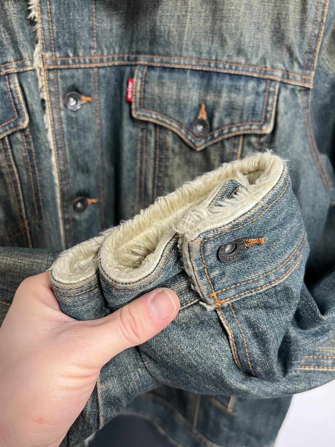 Levis 리바이스 쉐르파 워싱 데님 트러커 자켓 상품이미지3