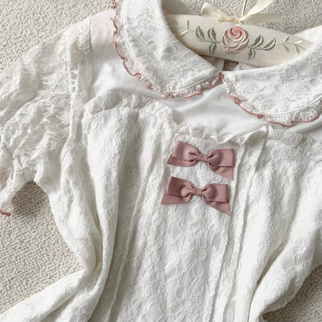 퓨어화이트 ♥ 양지뢰 레이스 브라우스 상품이미지1