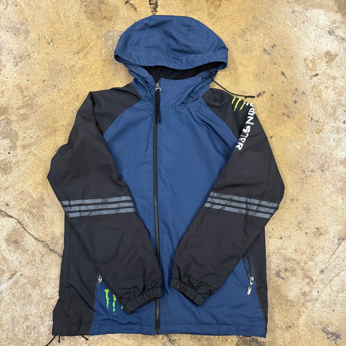[정품/M] 몬스터 에너지 바람막이 자켓 블랙블루 b14 상품이미지2