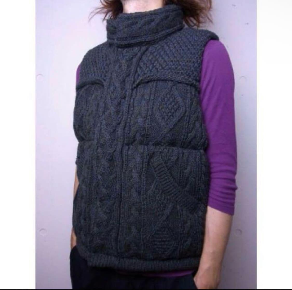 미하라 야스히로 캐이블 니트 다운 베스트 상품이미지4