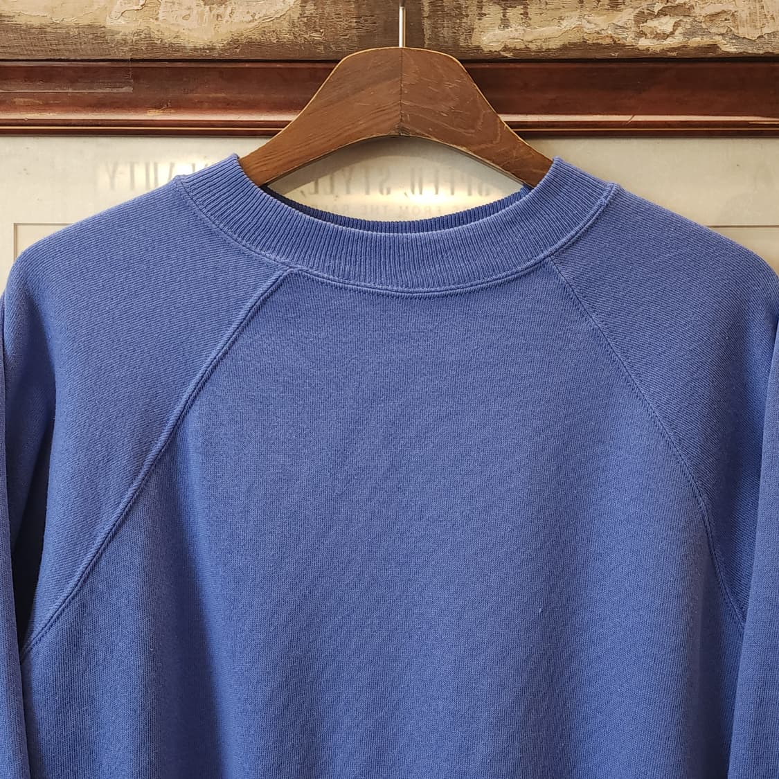 90s 빈티지 스웻셔츠 플레인 스웻셔츠 파스텔 퍼플 블루 L 상품이미지3