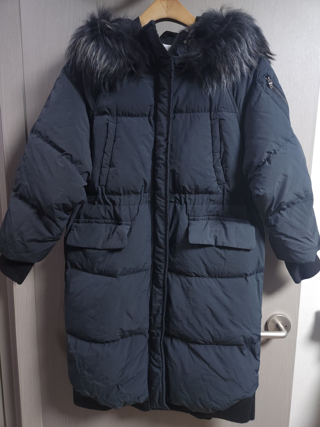 구호(KUHO) 폭스퍼 롱패딩, 55 size 상품이미지1