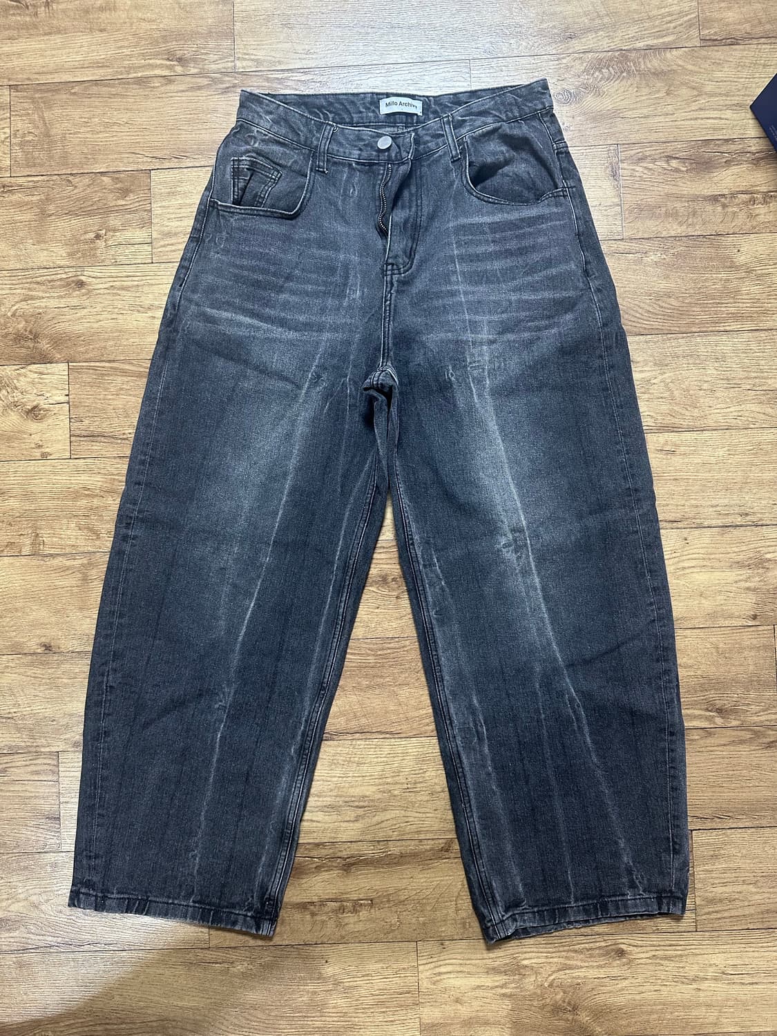 밀로아카이브 리플렉트 커브드 팬츠 [워시드 블랙] L 상품이미지2