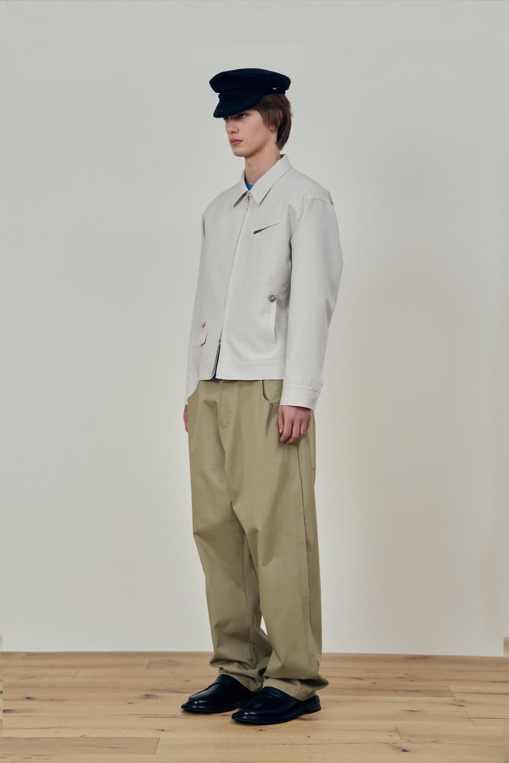 stu Embroidery Stripe Jacket Ivory 에스티유 상품이미지2