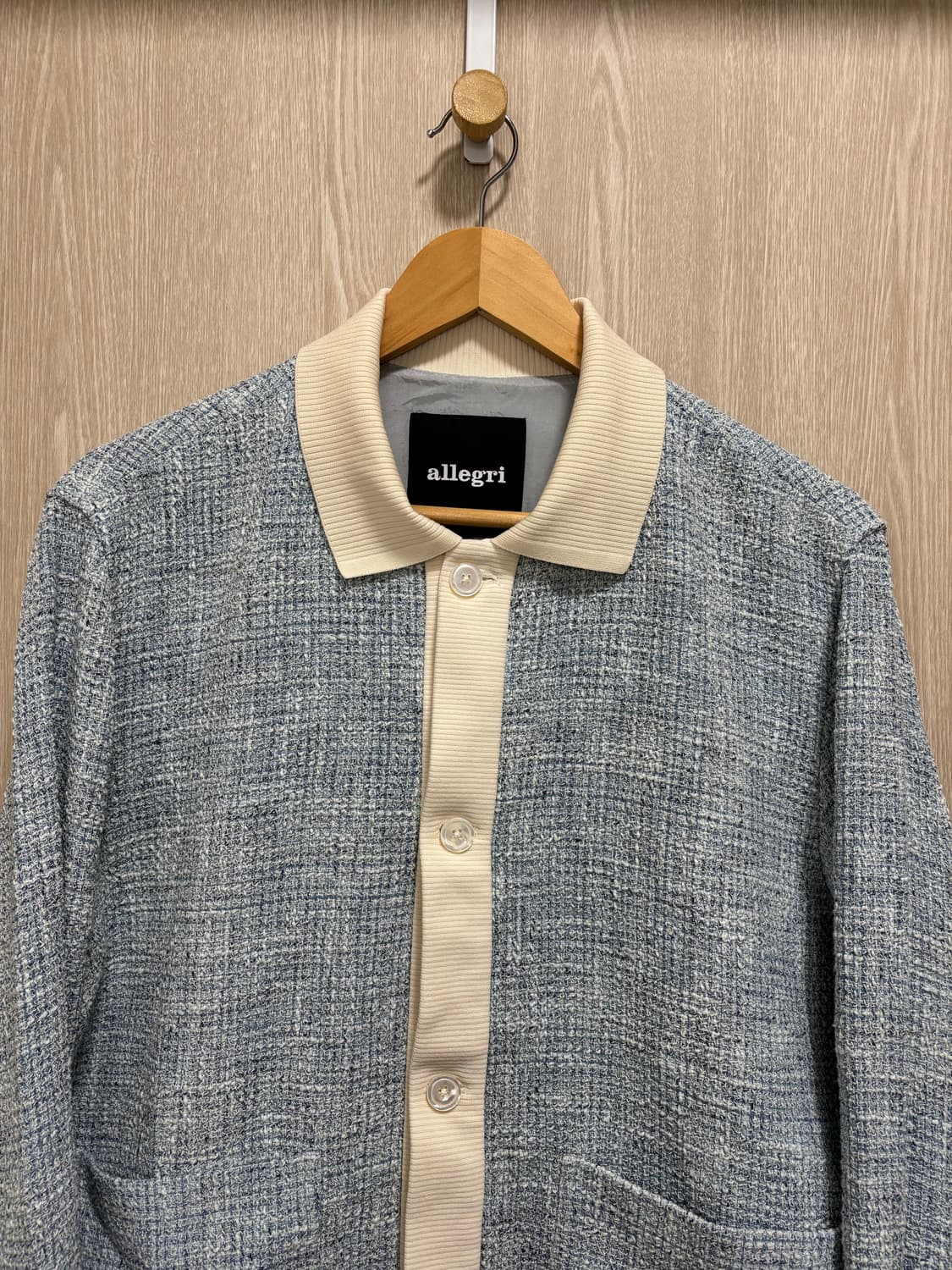 24SS새상품급)알레그리 트위드 가디건M(100)/스카이블루 상품이미지3
