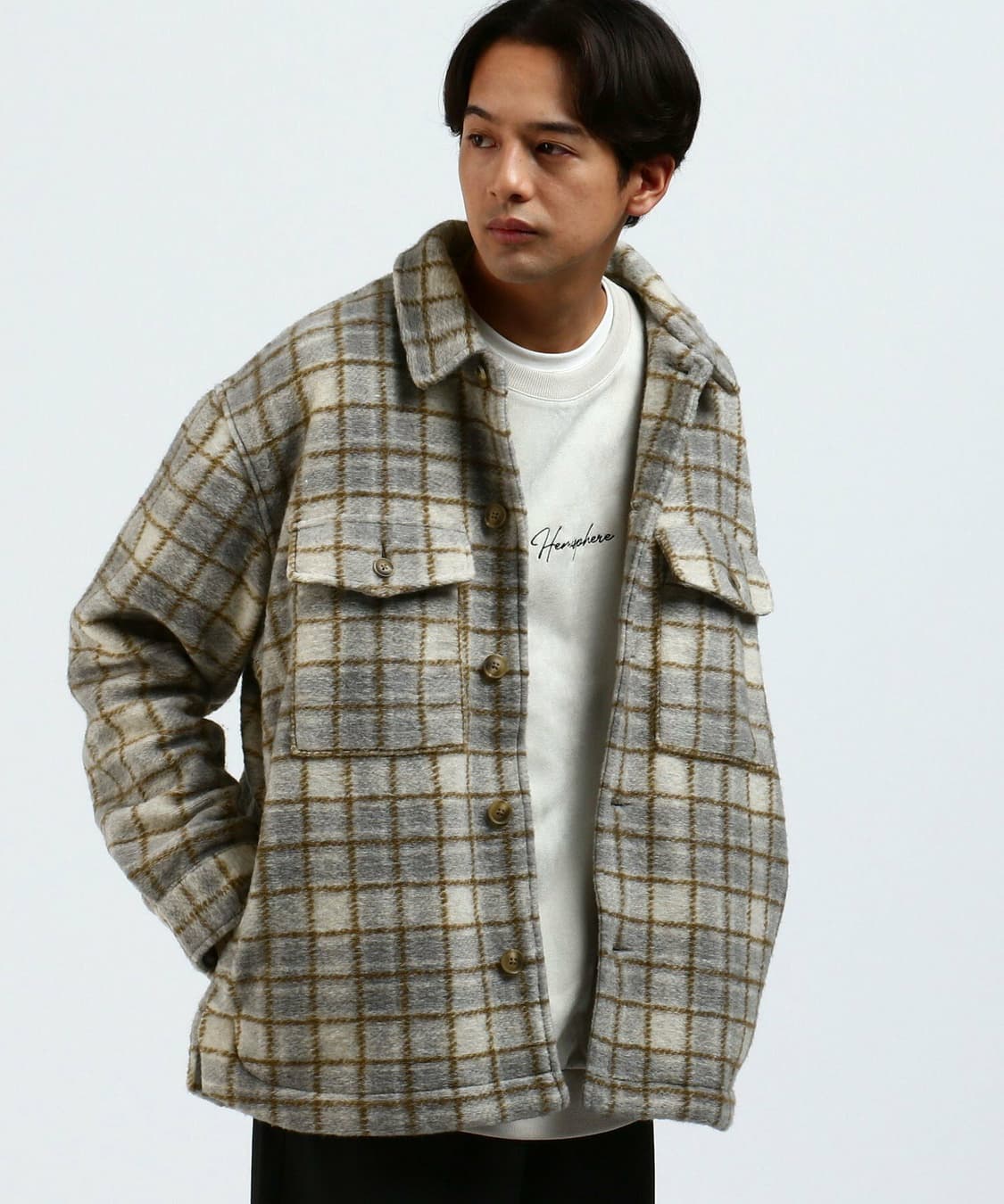 빔즈하트 니트 CPO 체크 셔츠자켓 상품이미지2