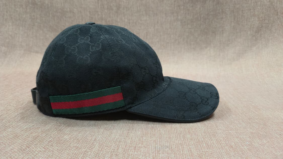 구찌 정품 -스몰 웹 블랙 오리지널 GG 캔버스 베이스 볼 캡 상품이미지5