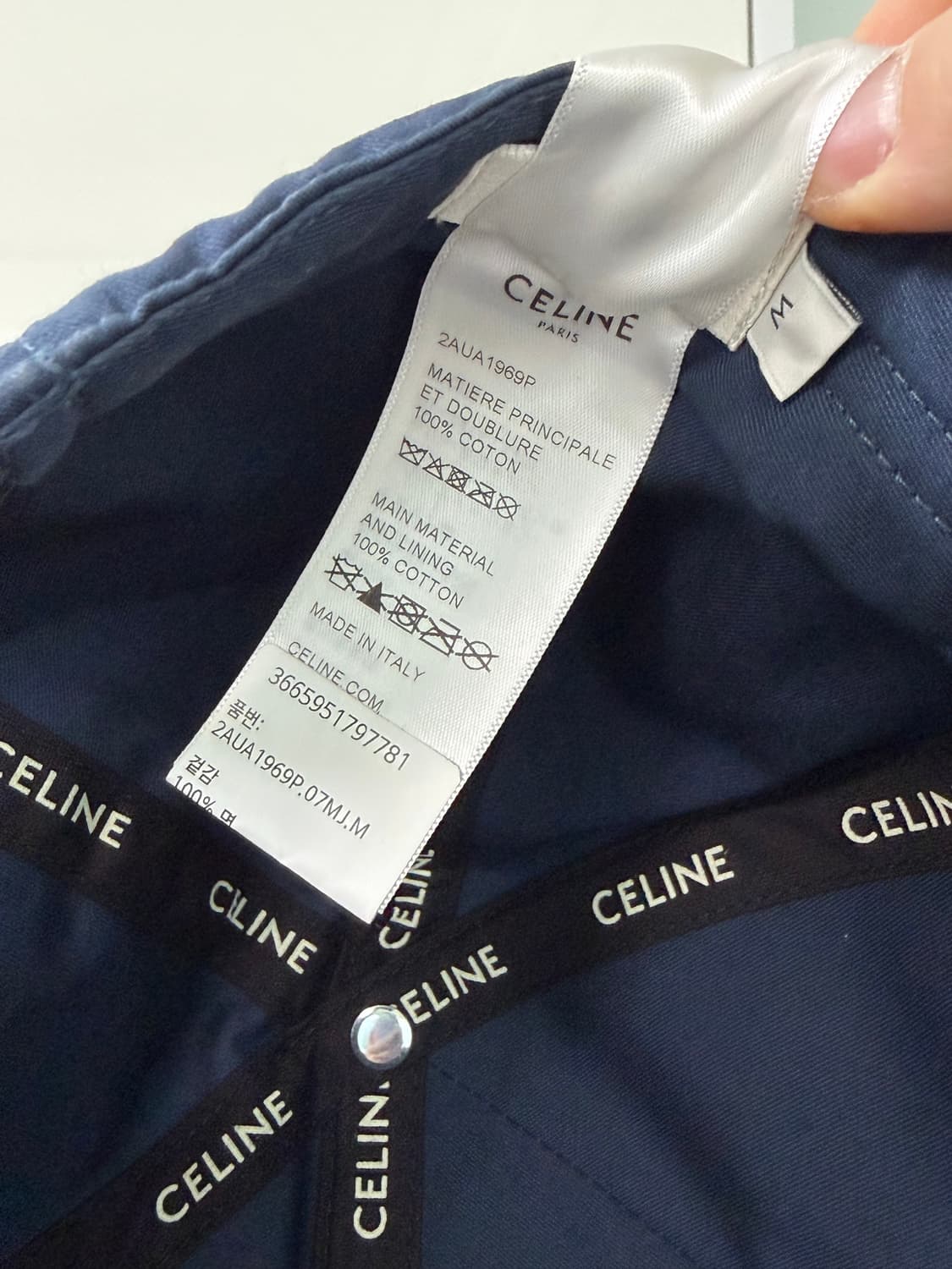 셀린느 베이스 볼캡 코튼 (코튼 마린) - 미착용 새상품 상품이미지5