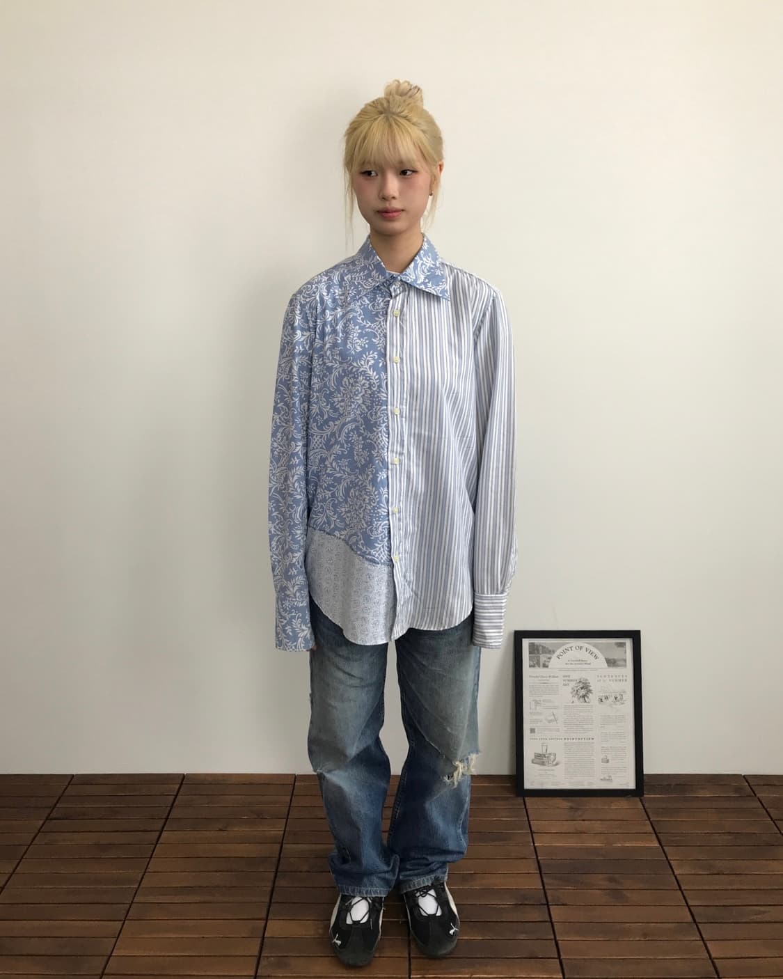 Armani Jeans Pattern Mix Stripe Shirt 상품이미지1