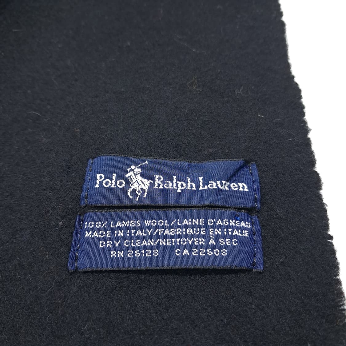 MX639 폴로 90s 이태리판 램스울 멀티포니 블랙 머플러 목도리 상품이미지6