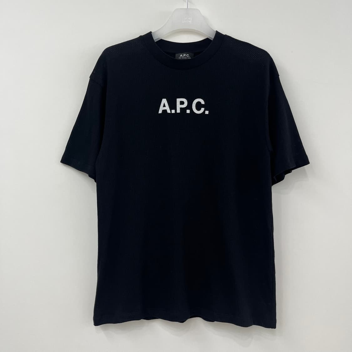 A.P.C. 아페쎄 로고 메쉬 블랙 반팔 티셔츠 상품이미지3