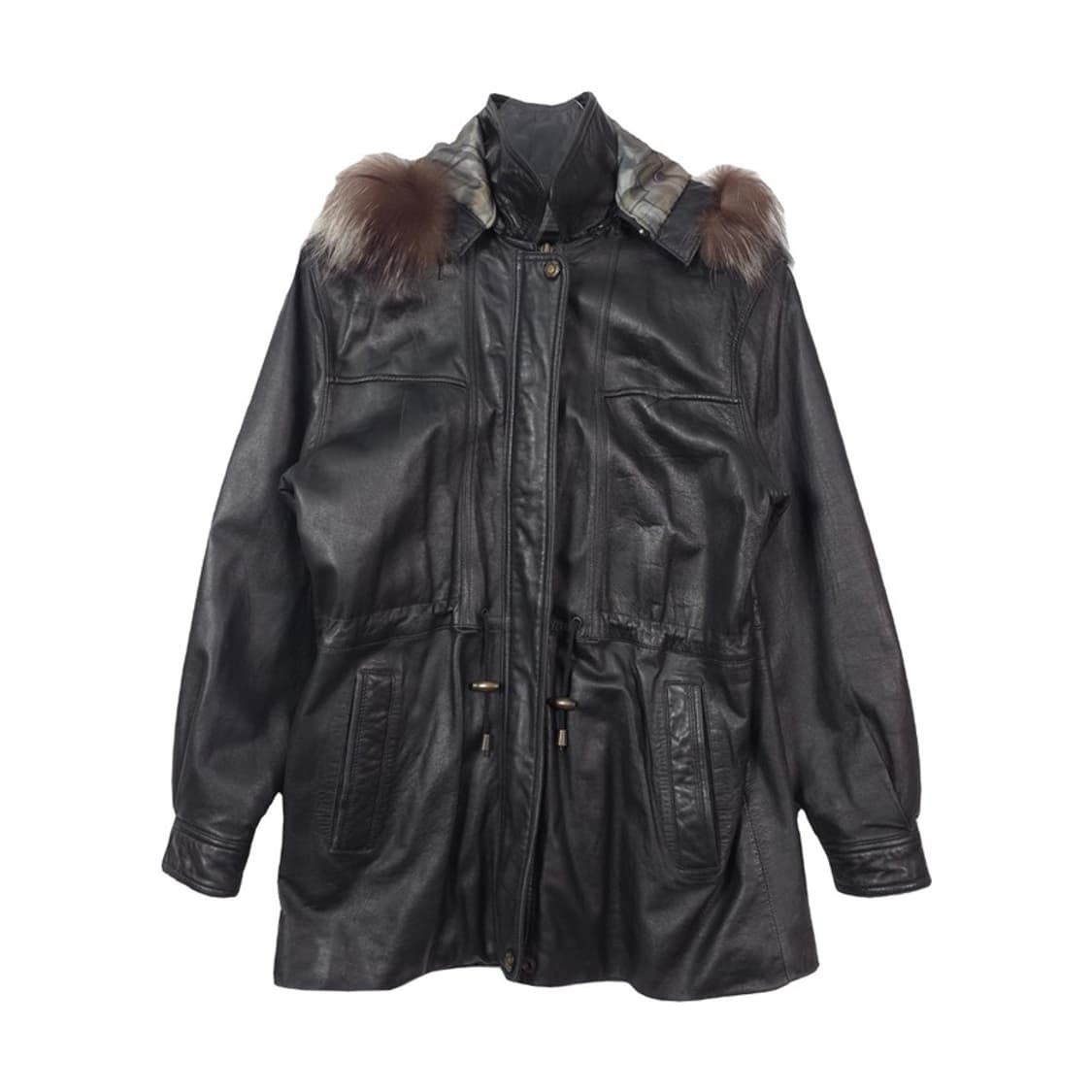 Hana Fashion 리얼 양가죽 100 퍼 후드 하프 자켓 상품이미지1